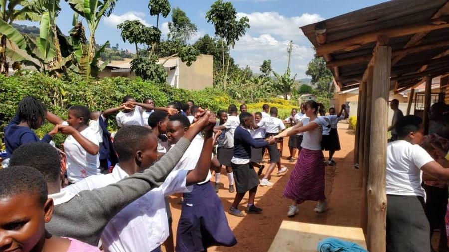 girls dancing in Bulwanyi and Kabale, Uganda